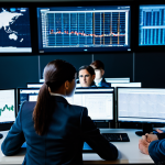 A diverse team of professional cybersecurity analysts, men and women, focused intently on large, illuminated screens displaying complex network security graphs and real-time threat detection alerts in a high-tech Security Operations Center (SOC). In the background, sleek server racks glow softly, symbolizing the vast data being protected. The analysts are dressed in modest, professional business suits and appropriate attire, conveying an atmosphere of focused vigilance and determination. Perfect anatomy, correct proportions, natural poses, well-formed hands, proper finger count. Professional photography, high resolution, safe for work, appropriate content, fully clothed, professional.