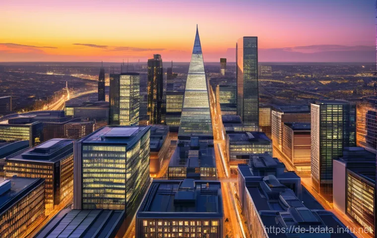 빅데이터 실무에서 직면한 도전과 해결 방법 - **Prompt: "A bustling, futuristic European city skyline at dusk, bathed in the soft glow of data str...