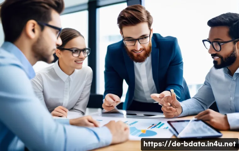 빅데이터 프로젝트 팀 구성 전략 - **Prompt 1: Diverse Big Data Team Collaboration in a Modern Office**
    "A vibrant and diverse team...
