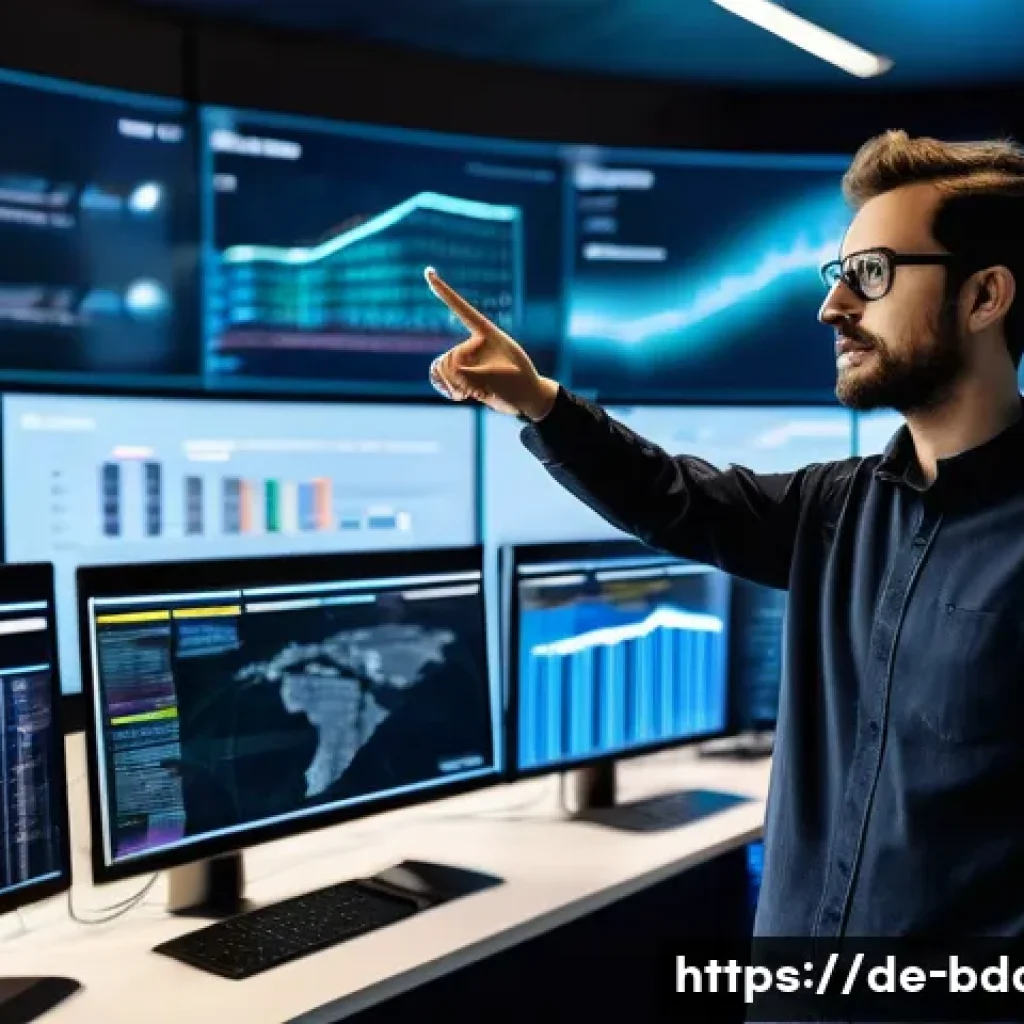 빅데이터 기술자의 클라우드 데이터 분석 사례 - **Prompt 1: The Architect of Data Flows in the Cloud**
    A wide-angle shot of a bright, modern con...