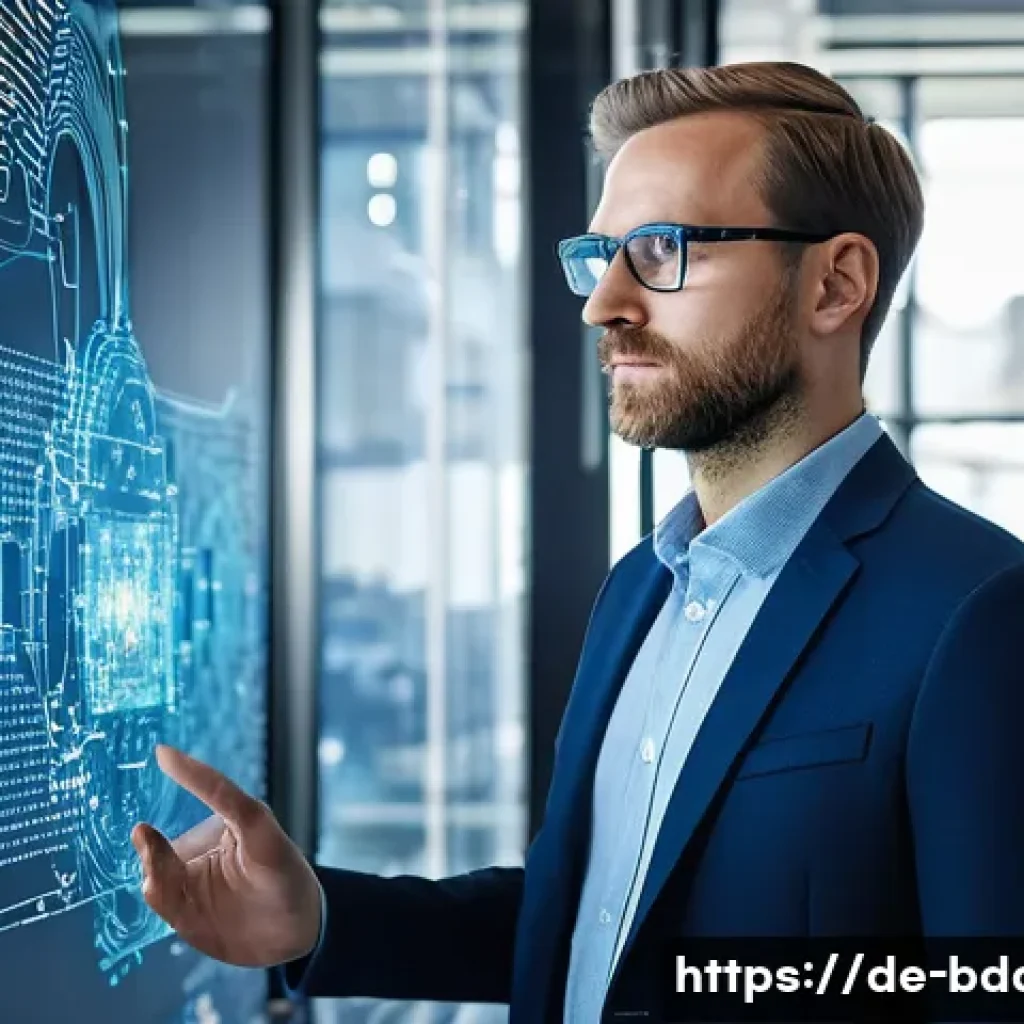 빅데이터 기술자와 고객 중심 데이터 분석 - **"The Data Architect's Vision in a German Tech Hub"**: A medium shot of a focused Big Data Engineer...