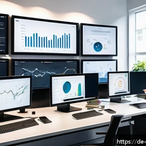 빅데이터 기술자 해외 취업 가이드 - A modern office scene in Berlin featuring a diverse team of Big Data specialists collaborating aroun...